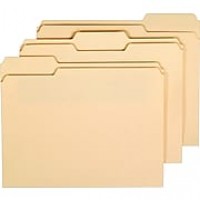 Staples 3 Tab Heavyweight Manila File Folders, Letter, 50/Box
